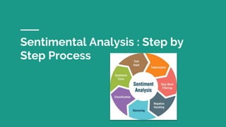 Sentimental Analysis : Step by
Step Process
 