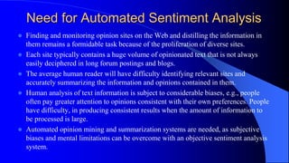 Sentiment analysis and opinion mining | PPTX