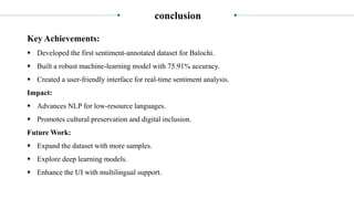 Sentiment analysis of the Baloch text using machine learning | PDF
