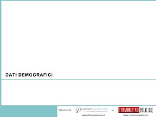 SENTIMENT ANALYSIS – “ICE BUCKET/SLA: COSA BUONA O PAGLIACCIATA?” 
per 
www.difesareputazione.it www.termometropolitico.it 
Dati elaborati da 
DATI DEMOGRAFICI 
 