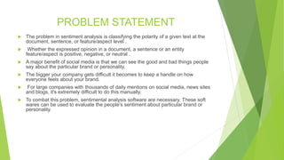Sentiment analysis using ml | PPTX