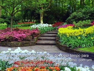Vale a pena dedicarmos parte do nosso tempo para espalhar  atenção, carinho e amor ao próximo, com um simples comando de enviar.   