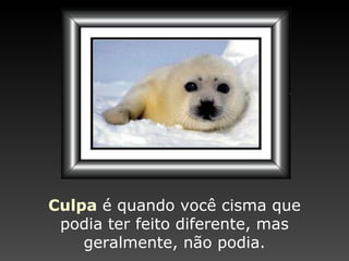 Culpa   é quando você  c isma   que podia ter  f eito   diferente,  m as geralmente,   não podia. 