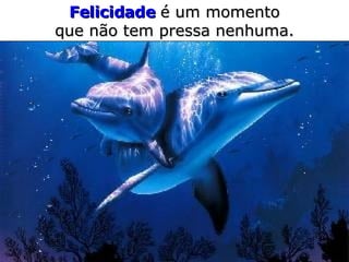 Felicidade   é um momento que não tem pressa nenhuma. 