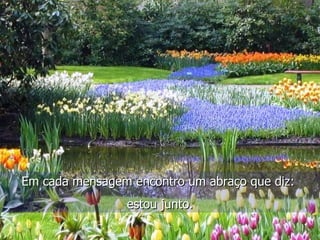 Em cada mensagem encontro um abraço que diz:  estou junto. 