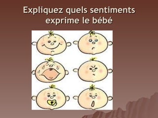Expliquez quels sentiments
exprime le bébé