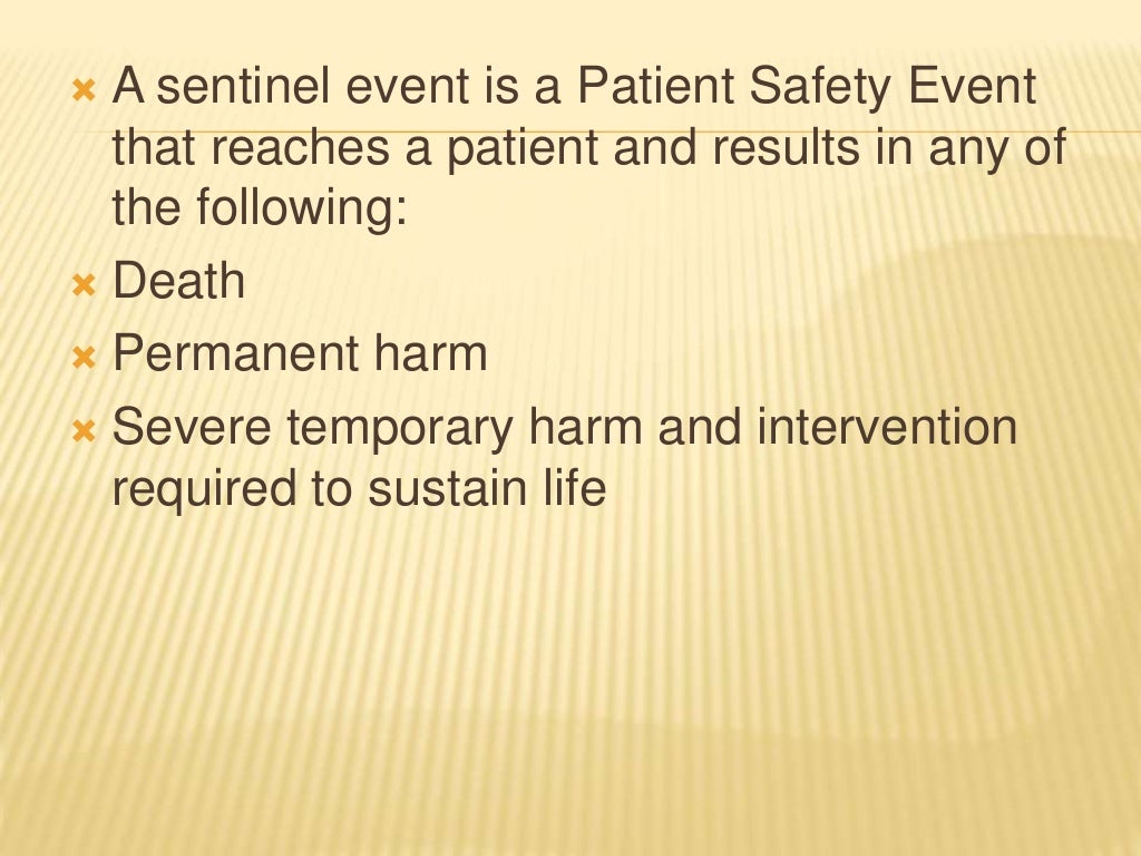 Sentinel Events
