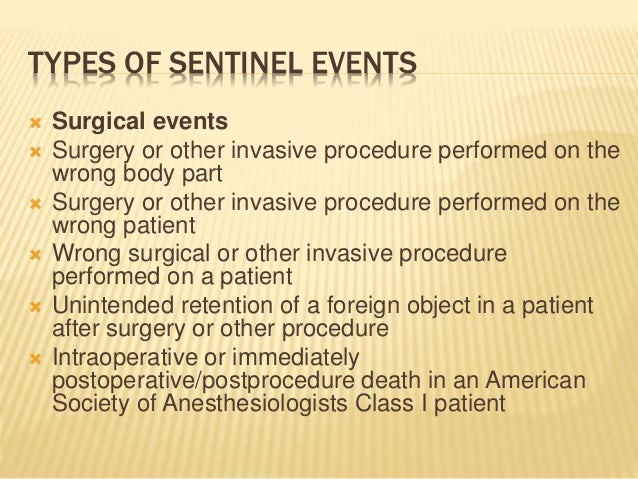 Sentinel Events