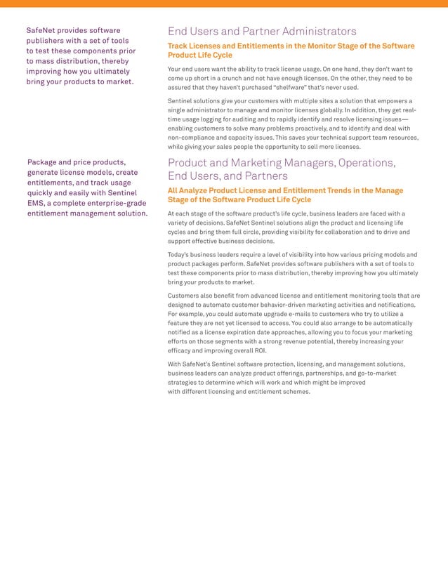 Sentinel Software Monetization Solutions - Family Brochure | PDF