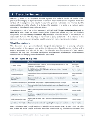 Sentinel Active Protection System SENTINEL JUSTICE: National Integrated System for Victim Protection and ...
