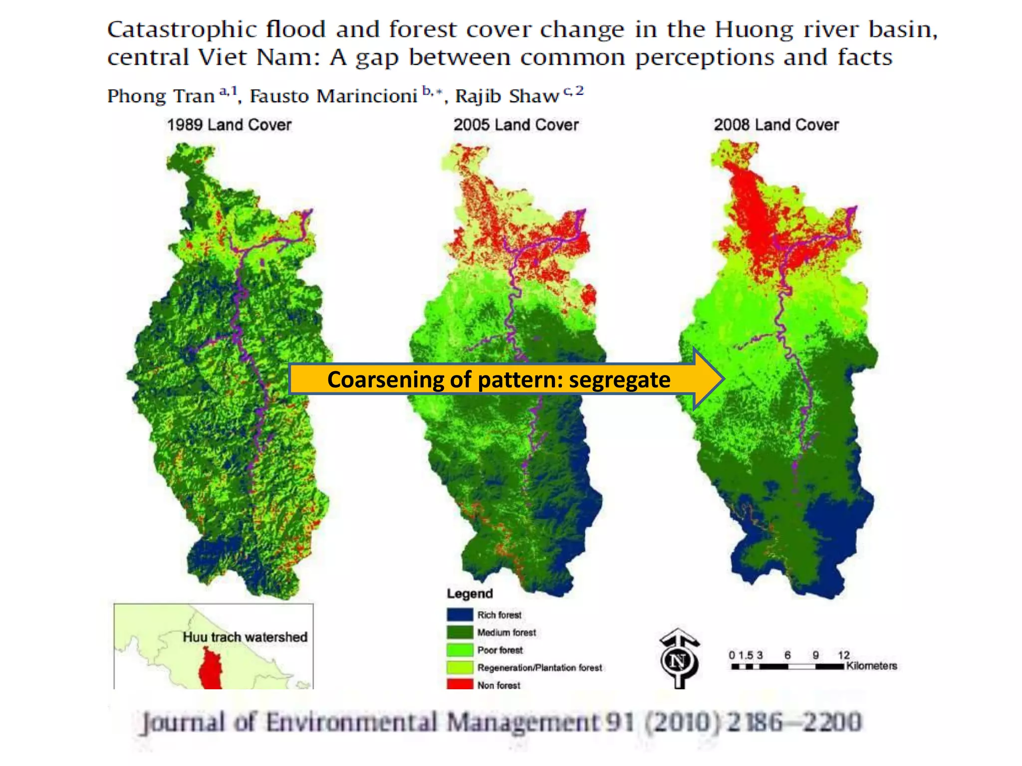 Coarsening of pattern: segregate
 