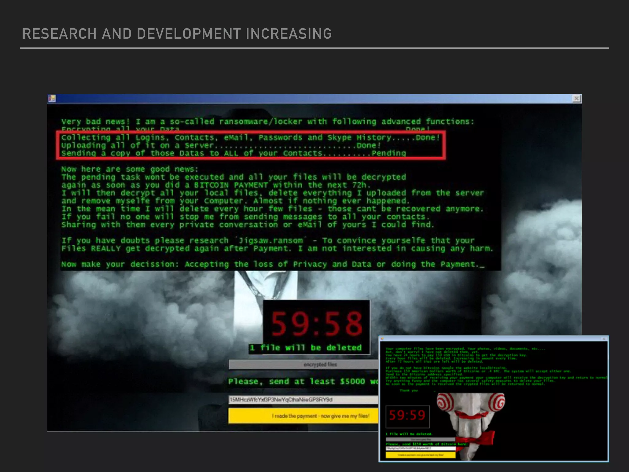 RESEARCH AND DEVELOPMENT INCREASING
 