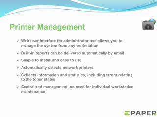 Sentinel print management software, pull printing, secure print release ...