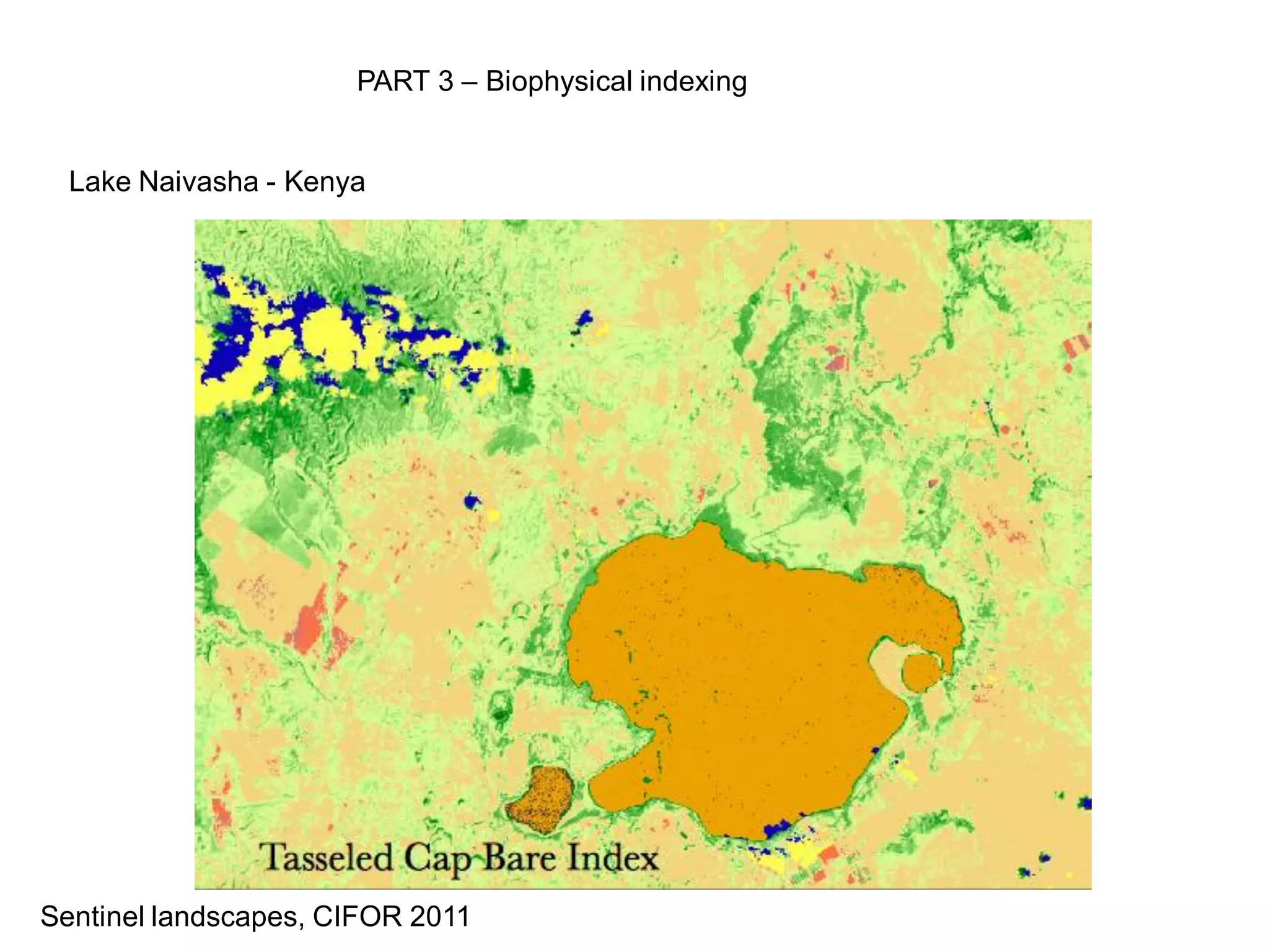 PART 3 – Biophysical indexing


  Lake Naivasha - Kenya




Sentinel landscapes, CIFOR 2011
 