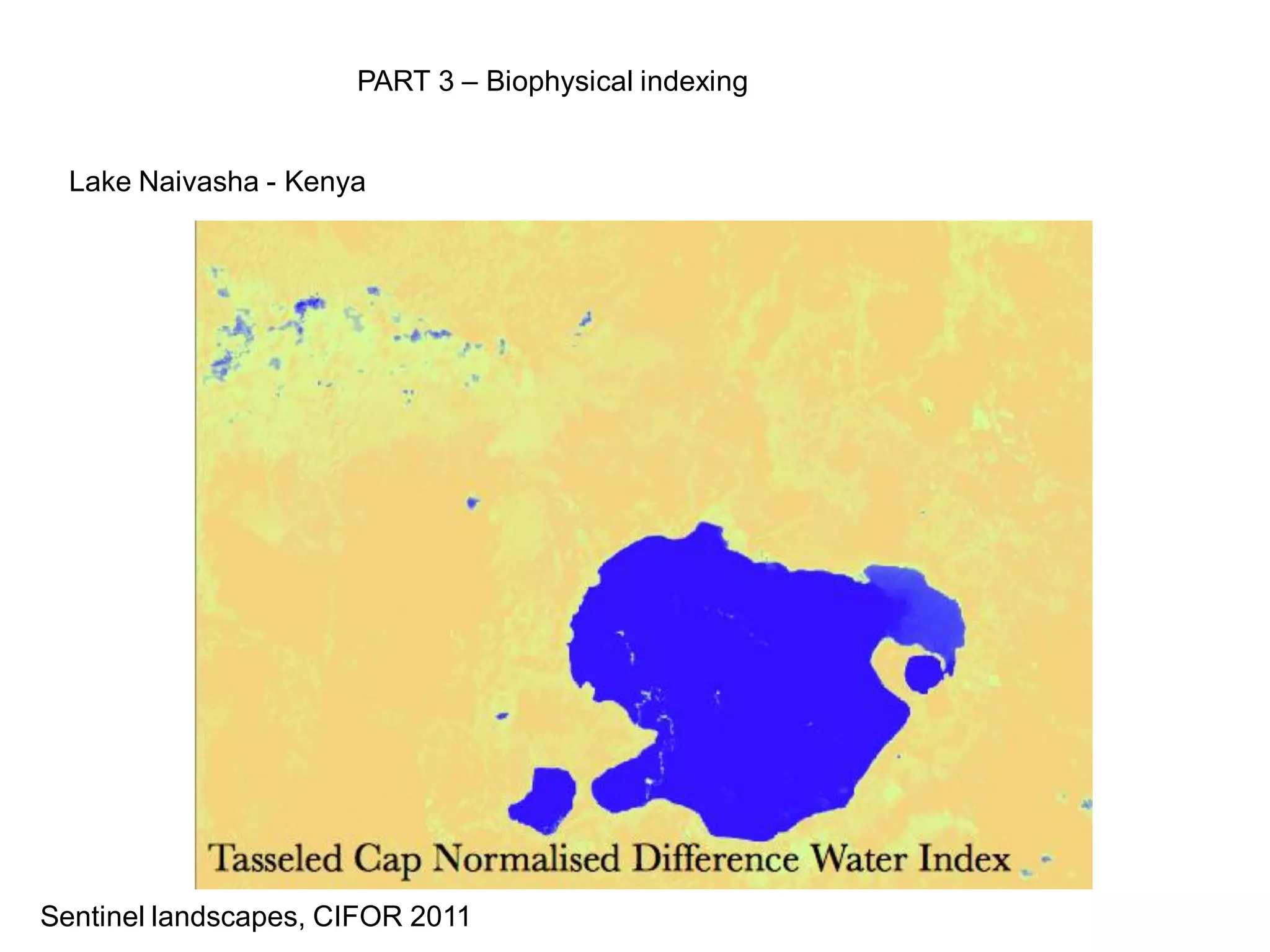 PART 3 – Biophysical indexing


  Lake Naivasha - Kenya




Sentinel landscapes, CIFOR 2011
 