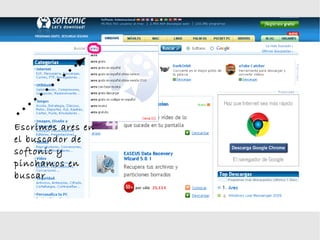 Escrimos ares en
el buscador de
softonic y
pinchamos en
buscar