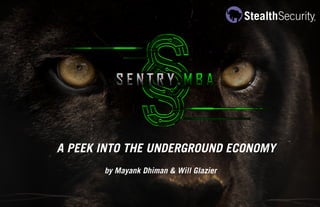 137
7669
®
A PEEK INTO THE UNDERGROUND ECONOMY
by Mayank Dhiman & Will Glazier
 