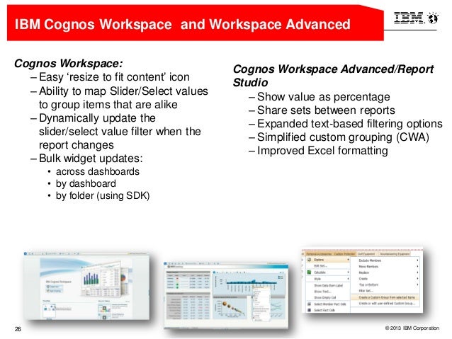 cognos workspace advanced