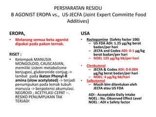 Senyawa beta agonis pada produk asal ternak dan pengaruhnya | PPTX