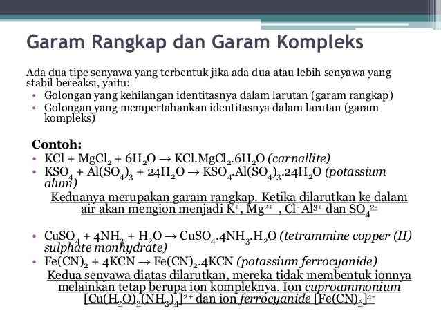 Senyawa koordinasi (kompleks)