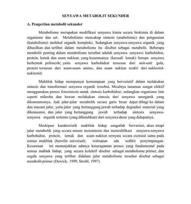 Senyawa Metabolit Sekunder | PDF