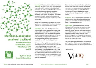 REPORT Small-cell backhaul: Industry trends and market overview © 2013 Senza Fili Consulting • www.senzafiliconsulting.com...