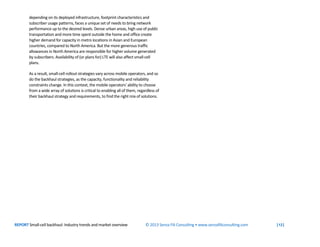 REPORT Small-cell backhaul: Industry trends and market overview © 2013 Senza Fili Consulting • www.senzafiliconsulting.com...