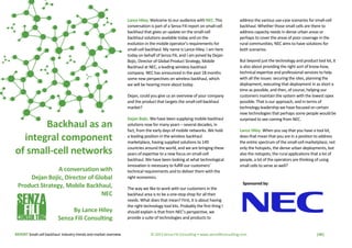 REPORT Small-cell backhaul: Industry trends and market overview © 2013 Senza Fili Consulting • www.senzafiliconsulting.com...