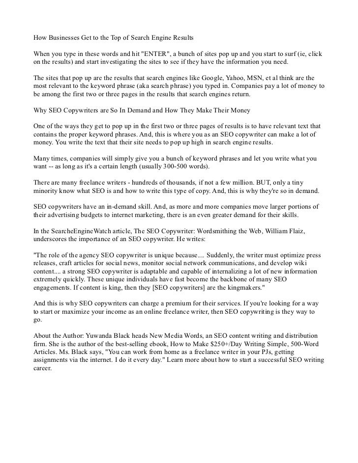 What Is Seo Article Writing Seo Copywriting Explained