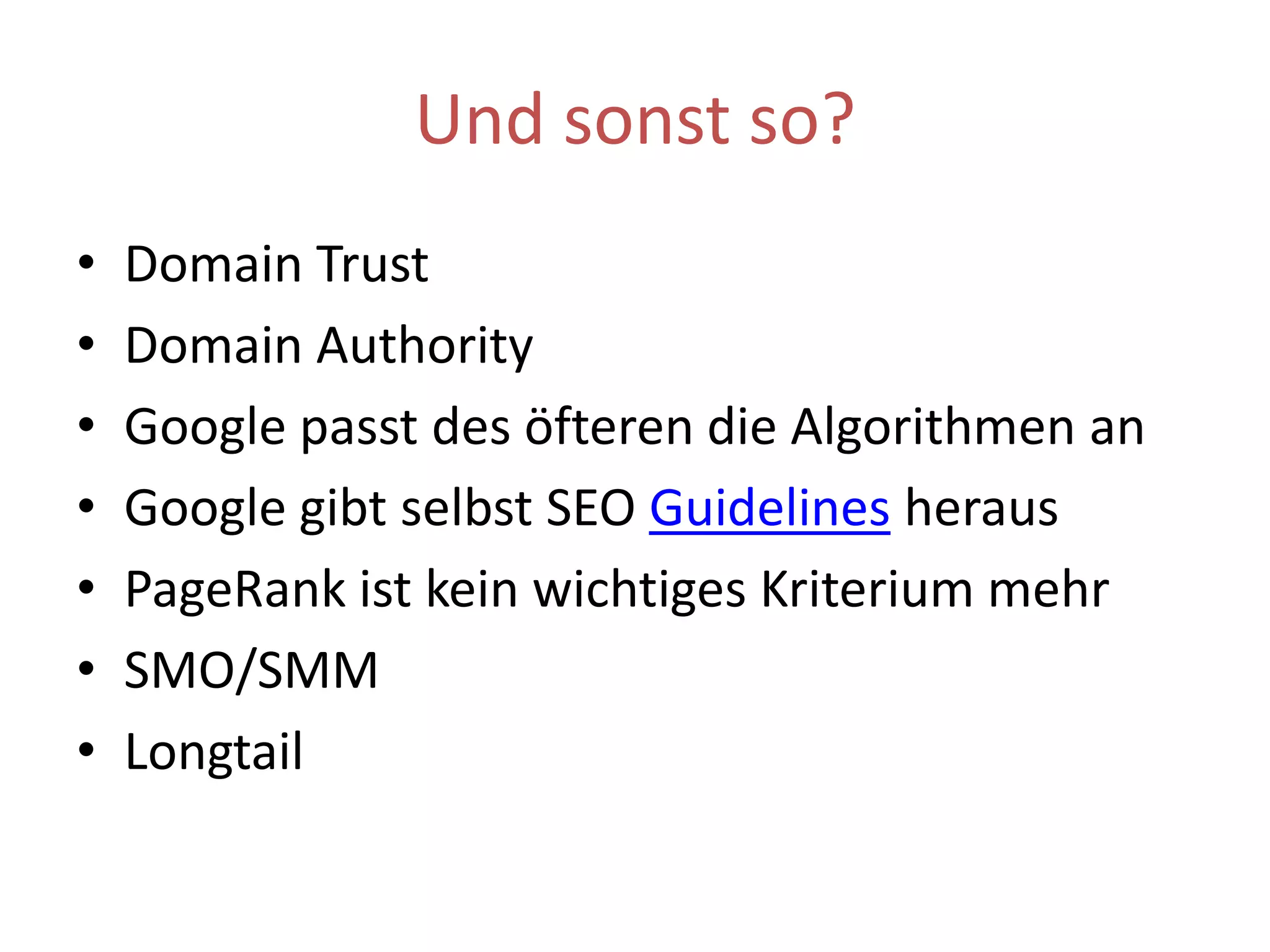 Suchmaschinenoptimierung - Basics