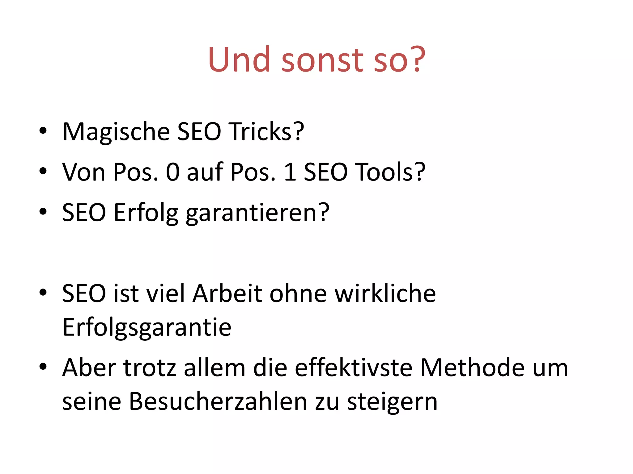 Suchmaschinenoptimierung - Basics