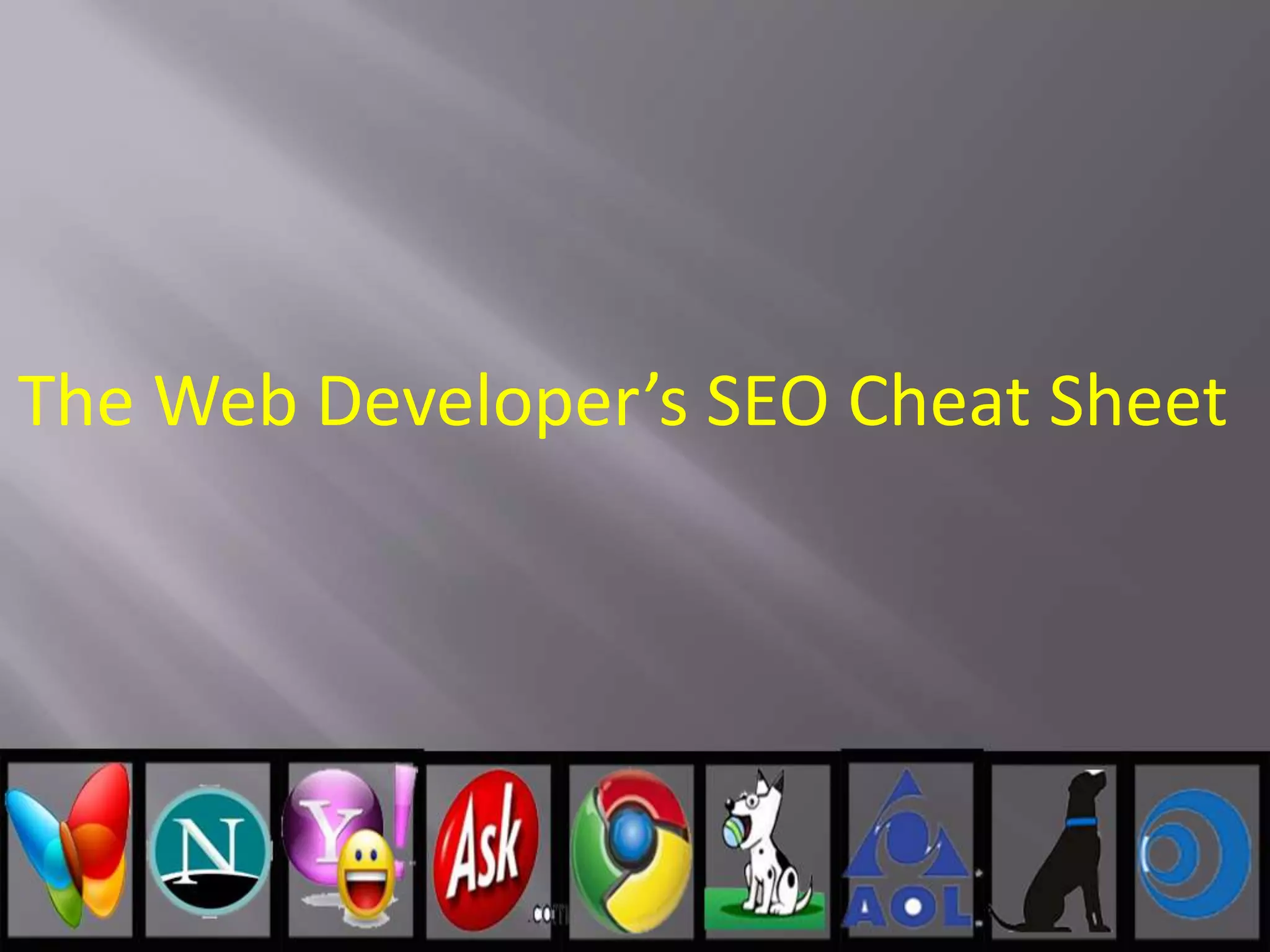 The Web Developer’s SEO Cheat Sheet
 