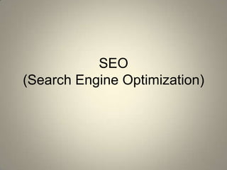 SEO(Search Engine Optimization) 