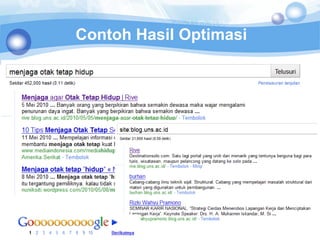 Contoh Hasil Optimasi
 