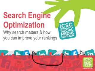 Search Engine
Optimization
Why search matters & how
you can improve your rankings
 