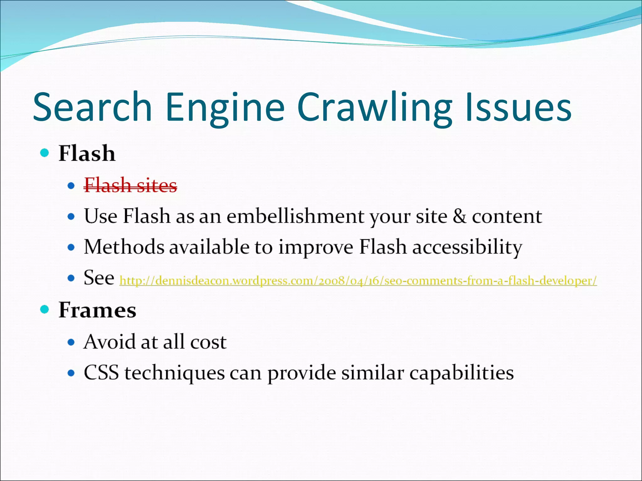 Search Engine Crawling Issues 