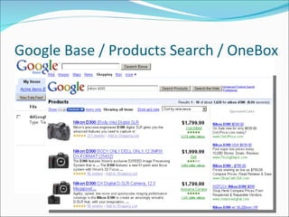 Google Base / Products Search / OneBox 
