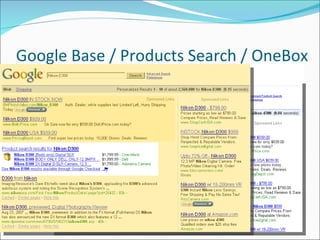 Google Base / Products Search / OneBox 