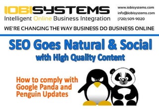 Search Engine Optimization - Post Google Penguin and Panda Updates