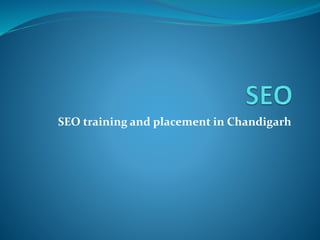 SEO training and placement in Chandigarh
 