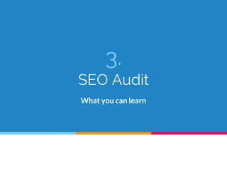 3.
SEO Audit
What you can learn
 