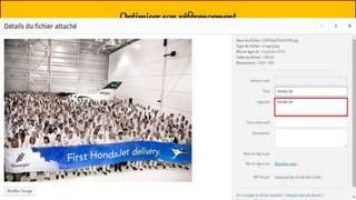 Optimiser son référencement
6- Attributs ALT des images ou légende
 Les images du site sont obscures pour les moteurs de recherche.
 il est donc conseillé de
mettre un
attribut ALT sur
chacune des images,
permettant d'en décrire
le contenu.
 