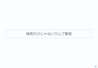 検索だけじゃないウェブ集客
53
 