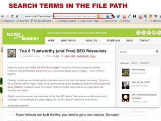 gIf your website isn‟t built like this, you need to get a new website. Seriously.
SEARCH TERMS IN THE FILE PATH
 