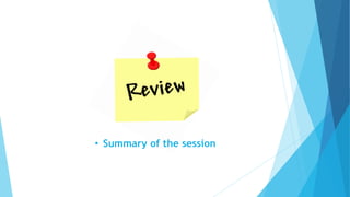 • Summary of the session
 