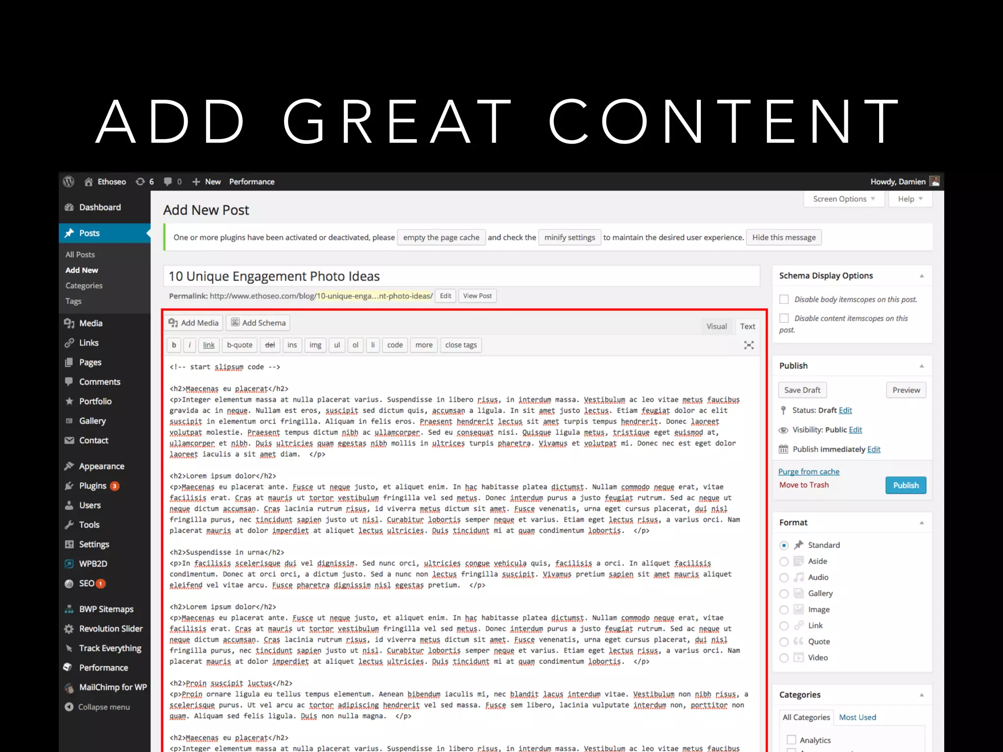 A D D G R E AT C O N T E N T
 