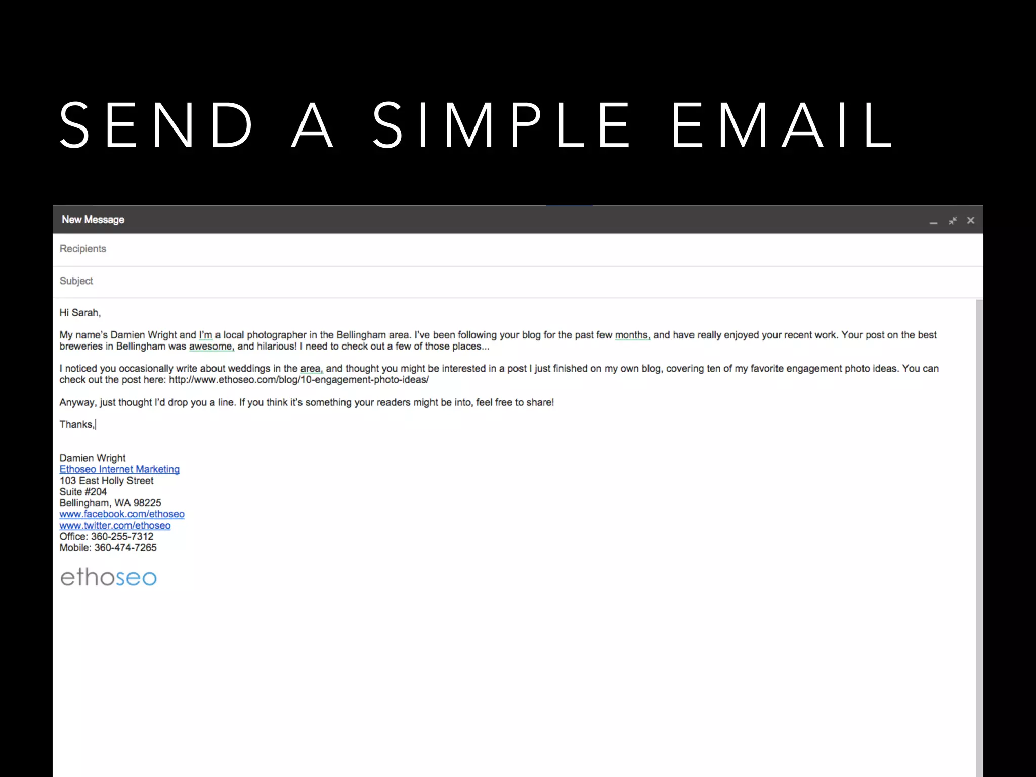 S E N D A S I M P L E E M A I L
 