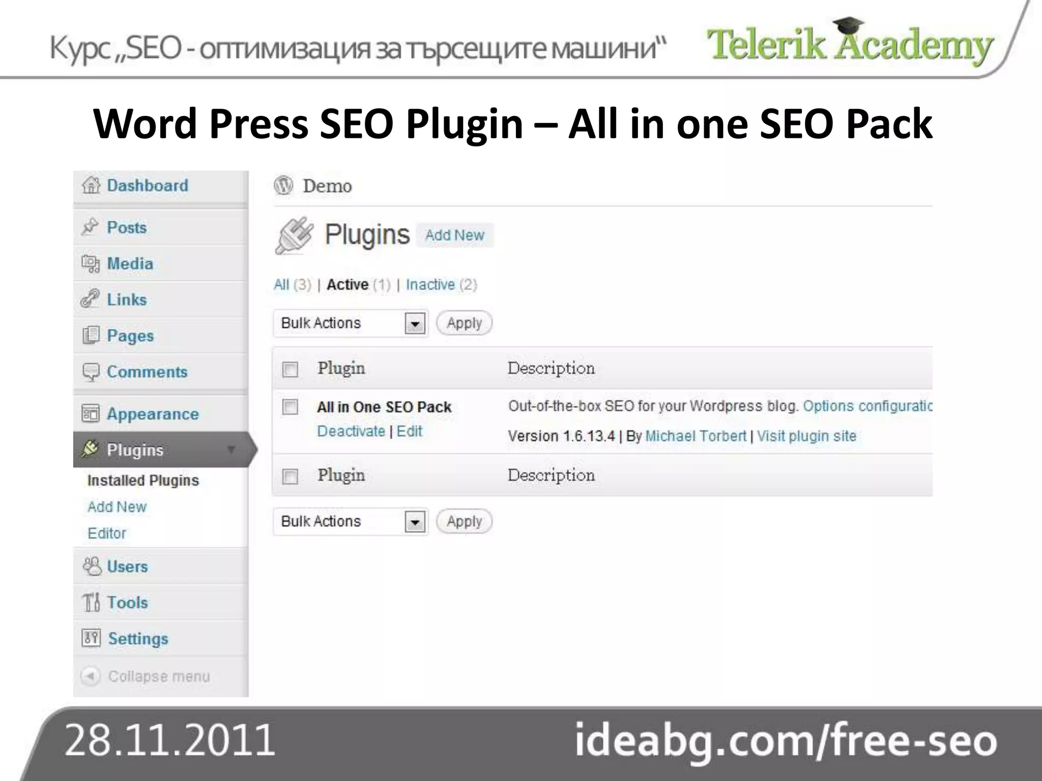 Word Press SEO Plugin – All in one SEO Pack
 