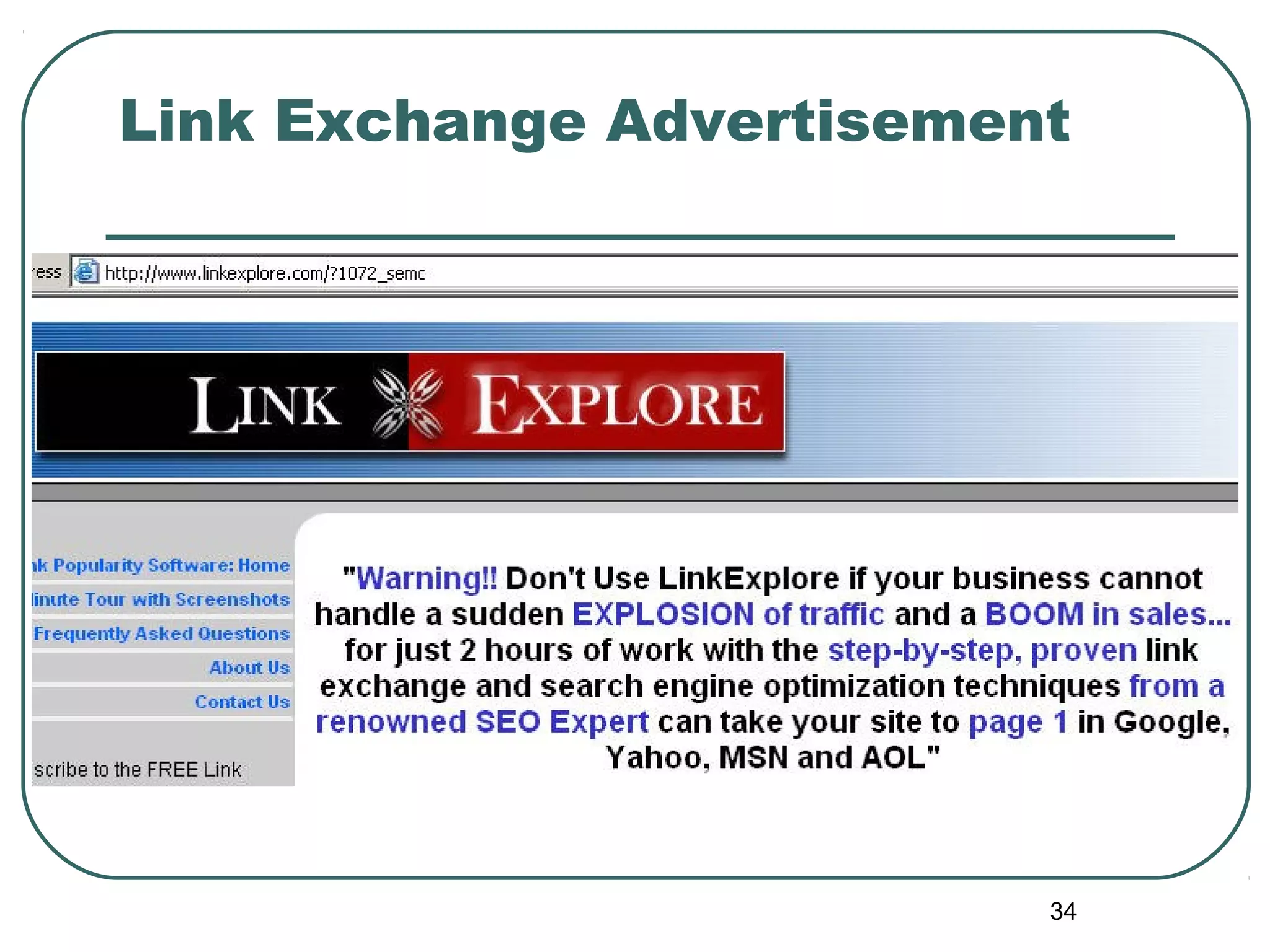 34
Link Exchange Advertisement
 