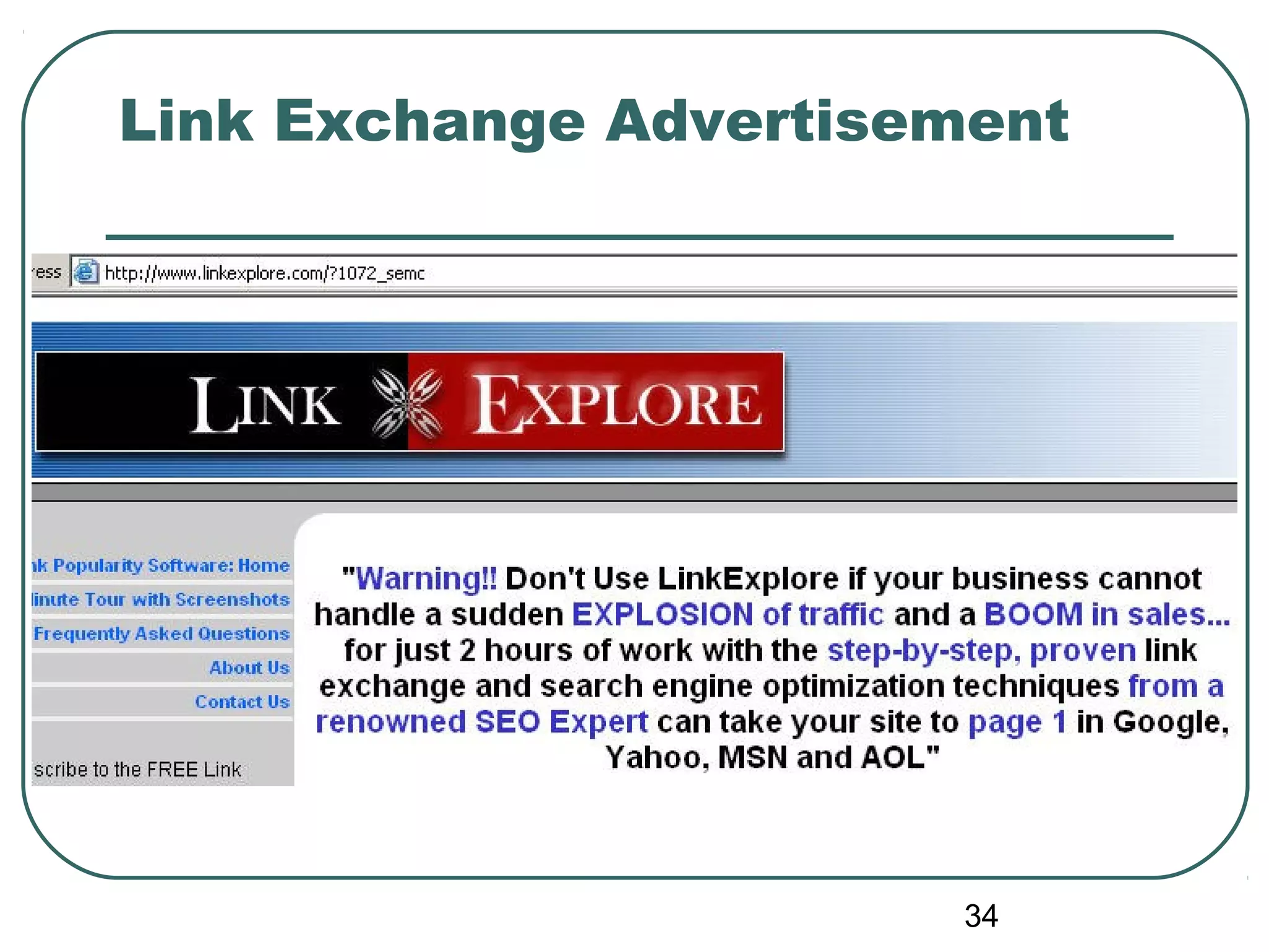 34
Link Exchange Advertisement
 